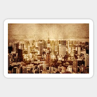 Vintage skyline of Tokyo Sticker